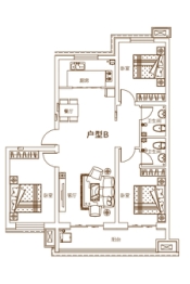 宏屹国际城3室2厅1厨2卫建面128.00㎡