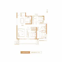 新城金樾府3室2厅1厨2卫建面129.00㎡