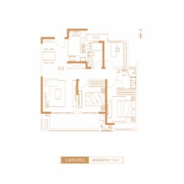 新城金樾府3室2厅1厨2卫建面115.00㎡