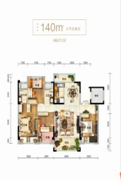 云阳碧桂园印江府4室2厅1厨2卫建面140.00㎡