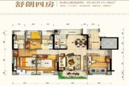 碧桂园智慧家4室2厅1厨2卫建面130.39㎡