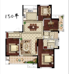 随园金麟府4室2厅1厨2卫建面150.00㎡