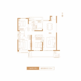 新城金樾府3室2厅1厨2卫建面133.00㎡