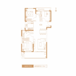 新城金樾府3室2厅1厨2卫建面118.00㎡
