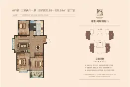 锋泰·尚城国际C区3室2厅1厨1卫建面128.00㎡