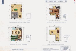 龙光江南院子3室2厅1厨4卫建面122.00㎡