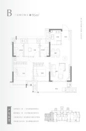 长乐澜山3室2厅1厨2卫建面95.00㎡