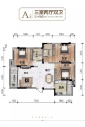 交建凤凰台3室2厅1厨2卫建面105.00㎡