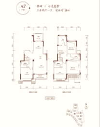 浏阳碧桂园云顶3室2厅1厨1卫建面158.00㎡