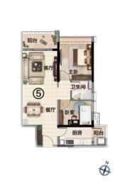 纵横揽云2室2厅1厨1卫建面71.38㎡