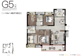 融创观樾台4室2厅1厨2卫建面118.00㎡