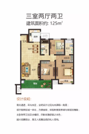 建业龙城府3室2厅1厨2卫建面125.00㎡