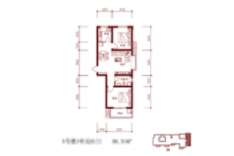 广厦雅苑2室2厅1厨1卫建面86.34㎡