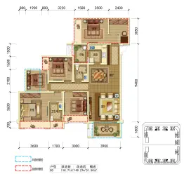 乐基国际社区5室2厅1厨2卫建面116.71㎡