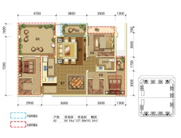 乐基国际社区3室2厅1厨1卫建面84.54㎡