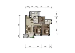 朗基香樾府3室2厅1厨2卫建面96.0㎡