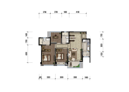 朗基香樾府3室2厅1厨2卫建面96.00㎡