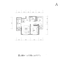 天保天成华境2室2厅1厨1卫建面89.00㎡