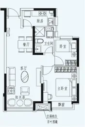 恒大·国际温泉小镇2室2厅1厨1卫建面80.00㎡