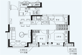 恒大·国际温泉小镇3室2厅1厨1卫建面86.00㎡