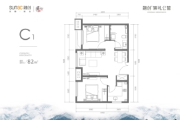 融创·崇礼公馆2室2厅1厨1卫建面82.0㎡