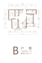 广厦阜熙3室2厅1厨1卫建面105.51㎡