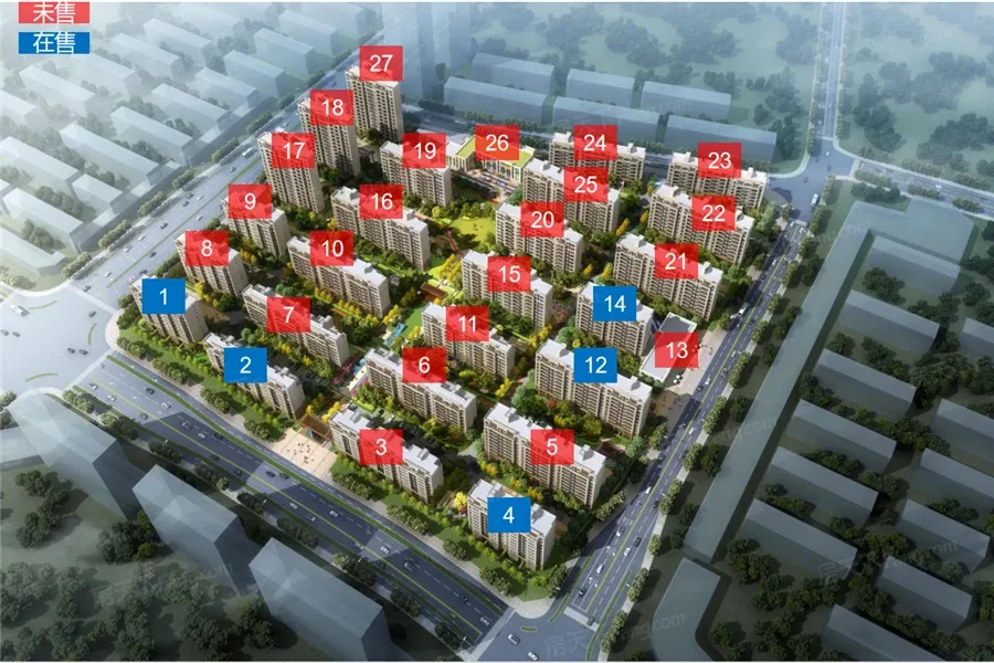 鸟瞰图拖动图片可以查看其它楼栋信息