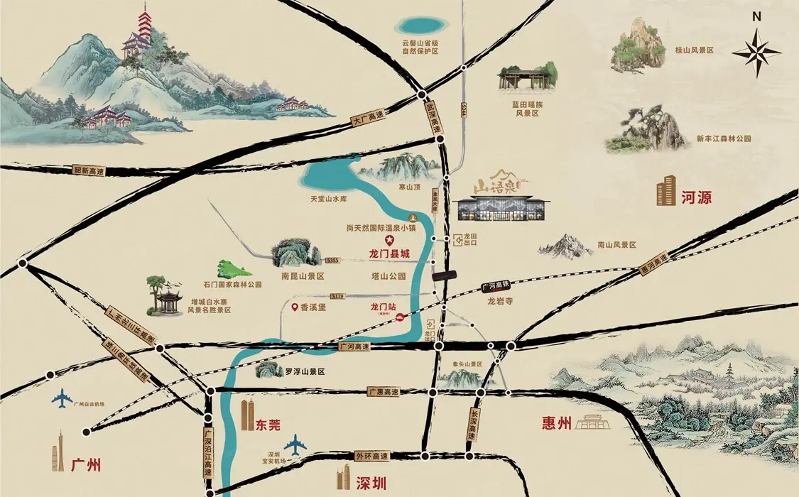 欧谷·山语泉交通图