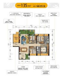 恒信悦珑臺5室2厅1厨2卫建面135.00㎡