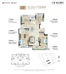 建面约125平米E户型