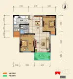 裕添·西雅鑫城两房两厅一卫 建筑面积约90.17平