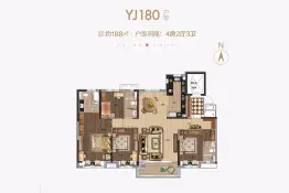 章丘玖珑府4室2厅1厨3卫建面188.00㎡