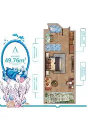 云南寒武纪小镇欢乐大世界1室1厅1卫建面49.76㎡