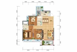 衡阳银泰城3室2厅1厨2卫建面112.00㎡