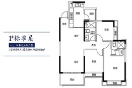 都匀恒大滨河左岸3室2厅1厨2卫建面109.86㎡