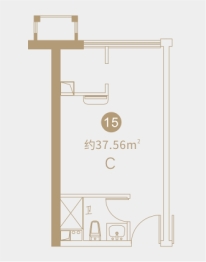 卓越中寰1室1厅1厨1卫建面37.56㎡