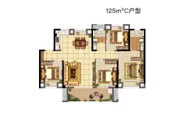 世茂福晟·钱隆大第4室2厅1厨2卫建面125.0㎡