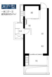 定海湾度假城1室2厅1厨1卫建面47.00㎡