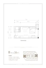 绿地铂派公寓1室1厅1厨1卫建面38.00㎡