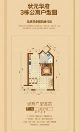 新华联广场·状元华府1室1厅1厨1卫建面44.51㎡