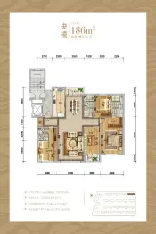 金泰·中央公园4室2厅1厨3卫建面186.0㎡