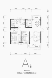 吕梁碧桂园3室2厅1厨2卫建面125.00㎡