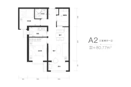 合生长安帝景3室2厅1厨1卫建面80.77㎡