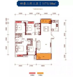 湘林·熙水豪庭4室2厅1厨2卫建面173.58㎡