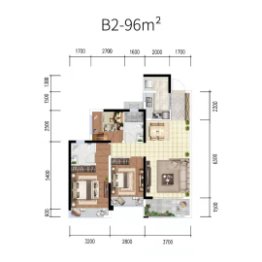 自贡万达广场3室2厅1厨2卫建面96.00㎡