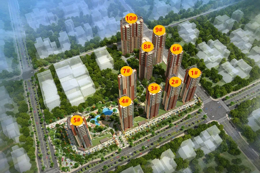 鸟瞰图拖动图片可以查看其它楼栋信息
