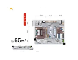 碧桂园竹溪山境2室1厅1厨1卫建面65.0㎡