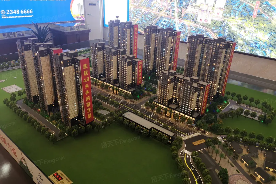 沙盘实景图拖动图片可以查看其它楼栋信息
