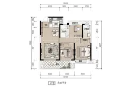 东泰·汨罗壹号3室2厅1厨2卫建面107.00㎡