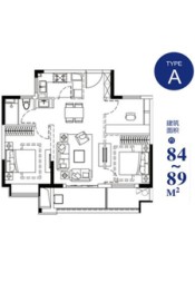 绿地海湾3室2厅1厨2卫建面89.00㎡